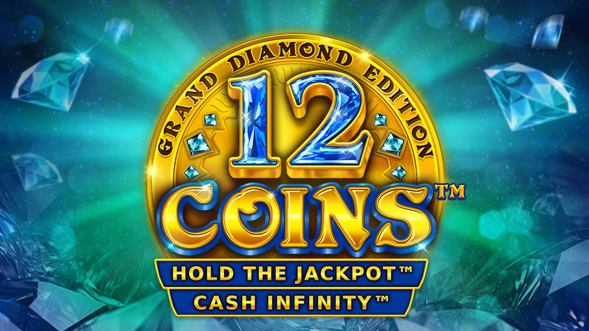 The promotional header for 12 Coins™ Grand Diamond Edition, an online slot game on Betty.ca.