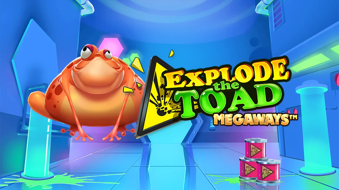 The promotional header for Explode the Toad Megaways™, an online slot game on Betty.ca.