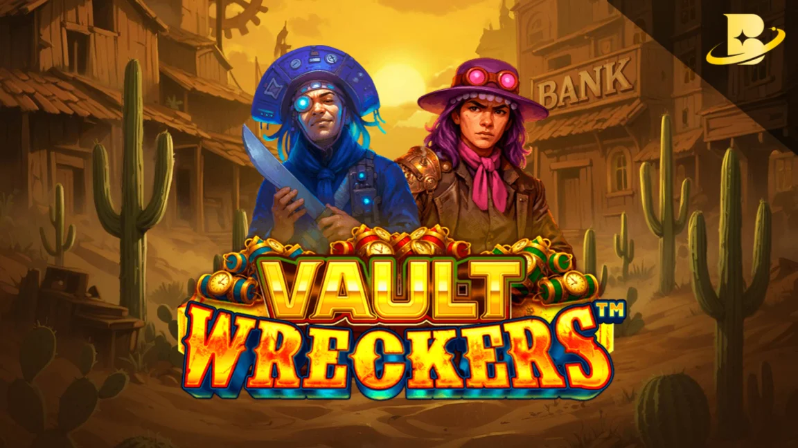 The promotional header for Vault Wreckers, an online slot game on Betty.ca.