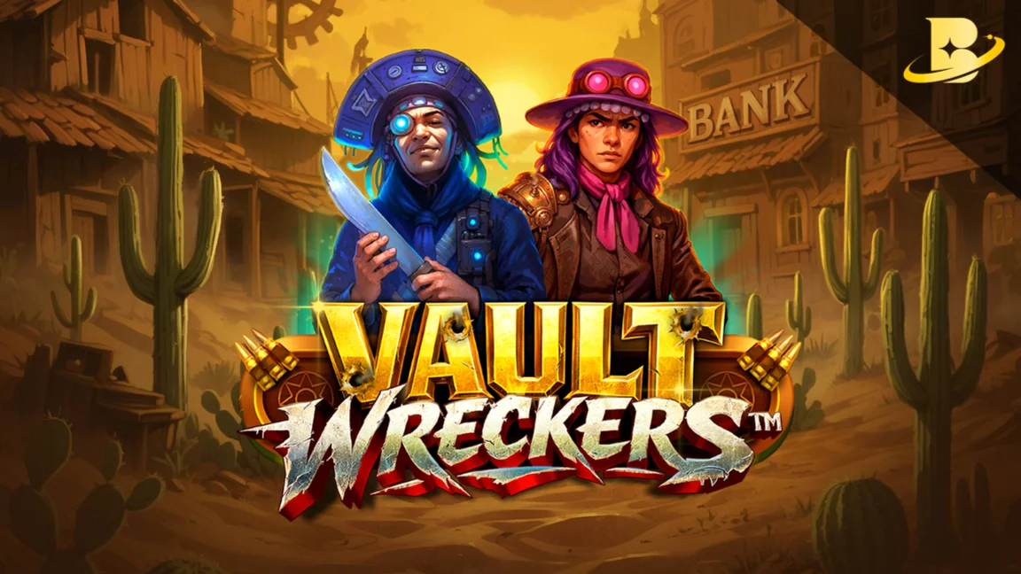 The promotional header for Vault Wreckers, an online slot game on Betty.ca.