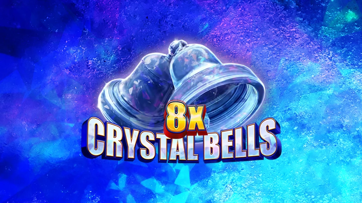 The promotional header for 8X Crystal Bells, an online slot game on Betty.ca.
