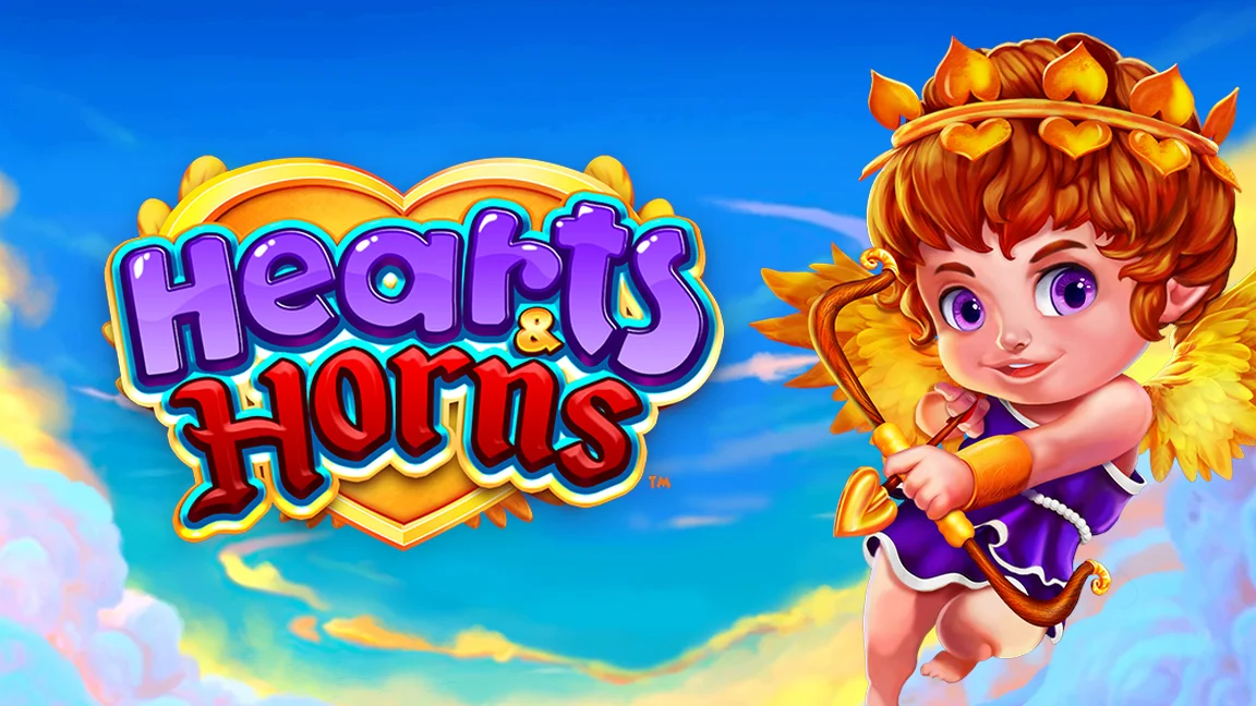 The promotional header for Hearts & Horns, an online slot game on Betty.ca.