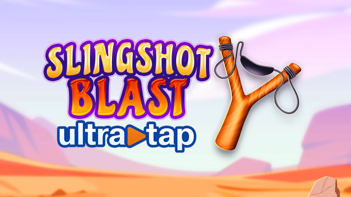 The promotional header for Slingshot Blast UltraTap, an online slot game on Betty.ca.