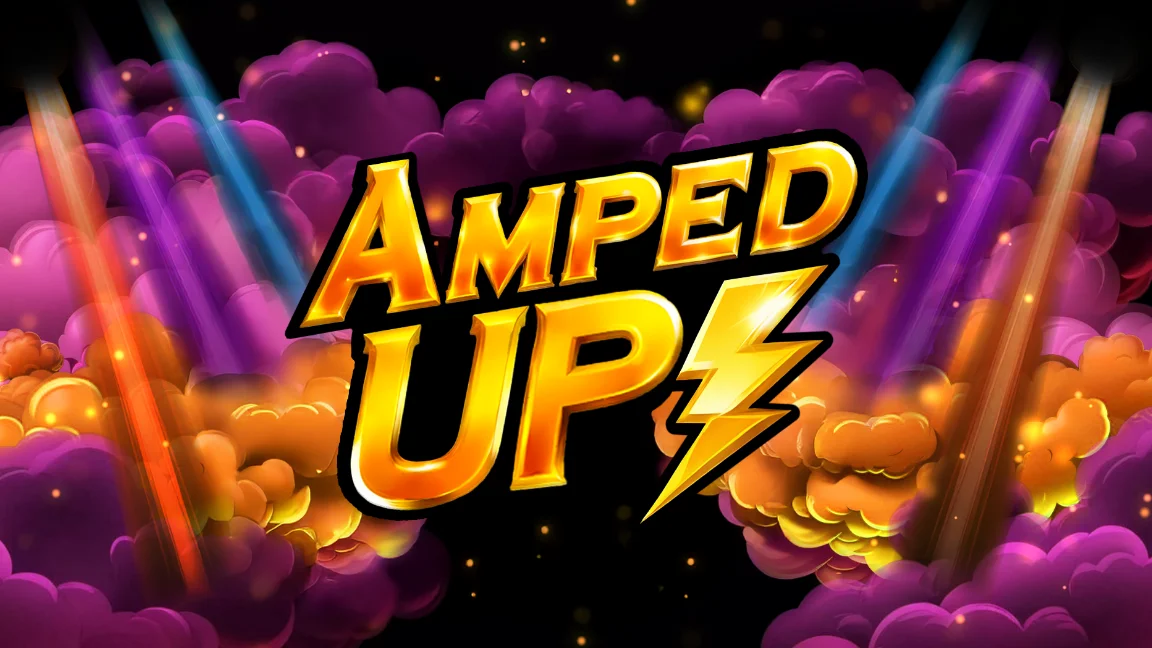 The promotional header for Amped Up!, an online slot game on Betty.ca.