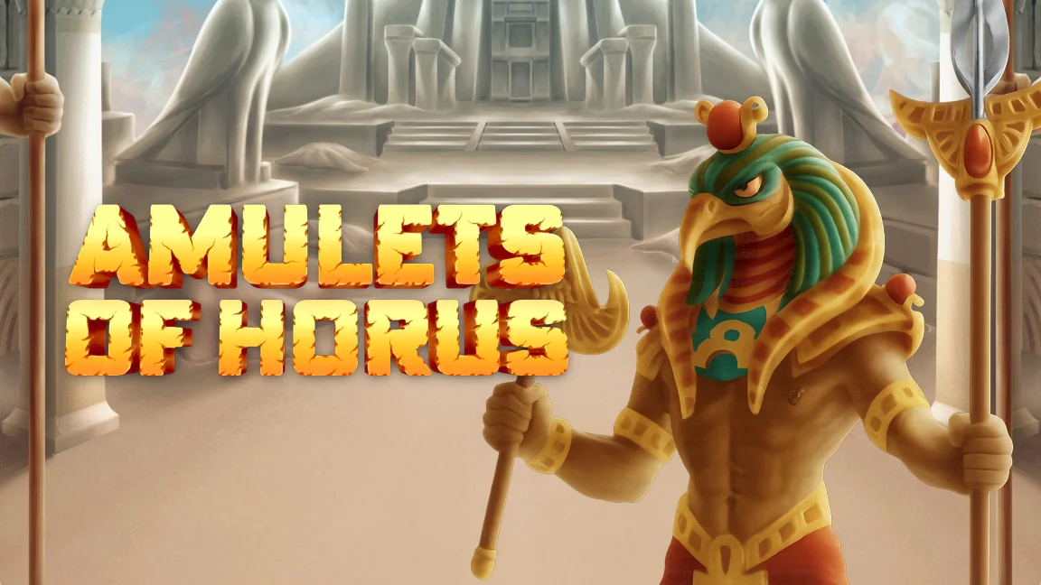 The promotional header for Amulets of Horus, an online slot game on Betty.ca.