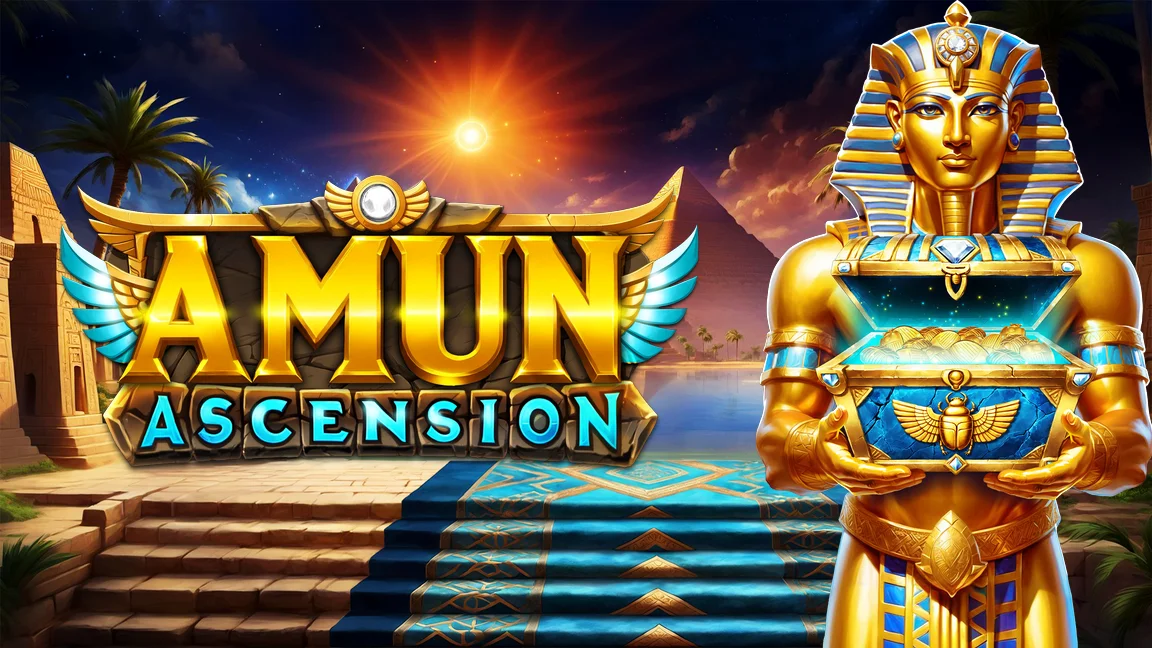 The promotional header for Amun Ascension, an online slot game on Betty.ca.