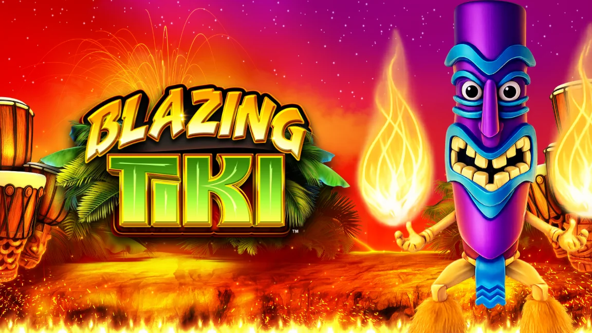 The promotional header for Blazing Tiki, an online slot game on Betty.ca.