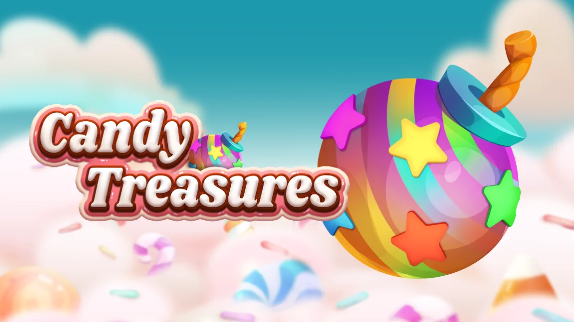 The promotional header for Candy Treasures, an online slot game on Betty.ca.