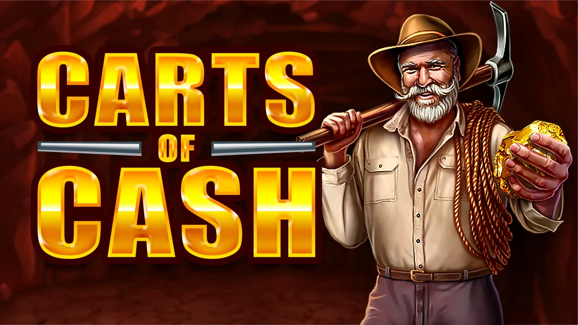 The promotional header for Carts Of Cash, an online slot game on Betty.ca.
