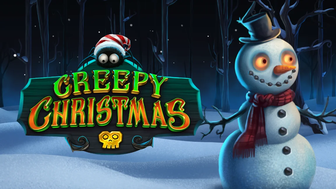 The promotional header for Creepy Christmas, an online slot game on Betty.ca.