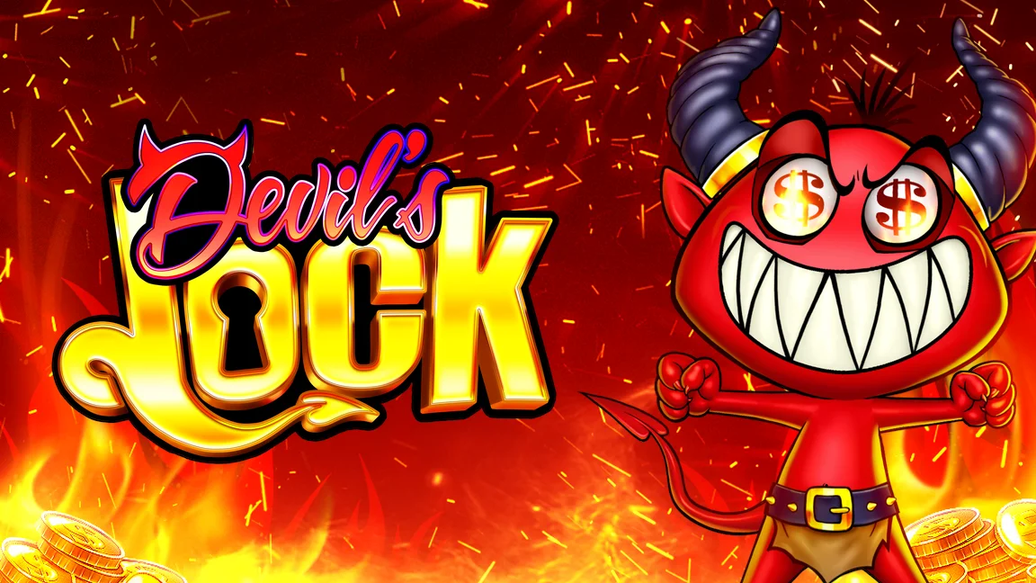 The promotional header for Devil's Lock, an online slot game on Betty.ca.