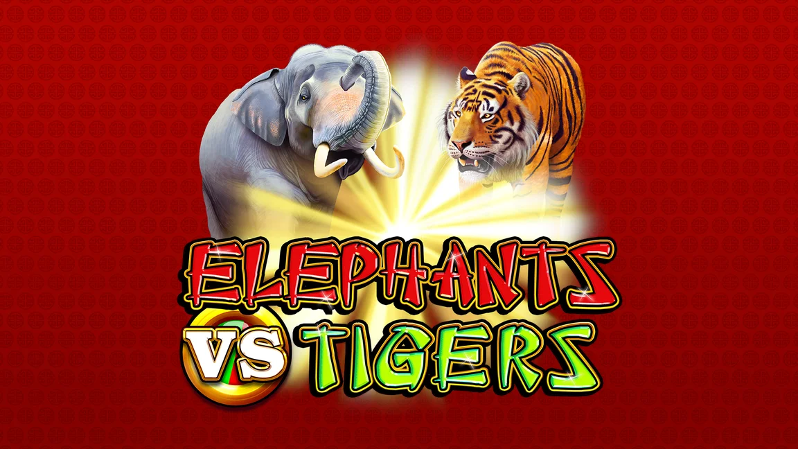 The promotional header for Elephants vs Tigers, an online slot game on Betty.ca.