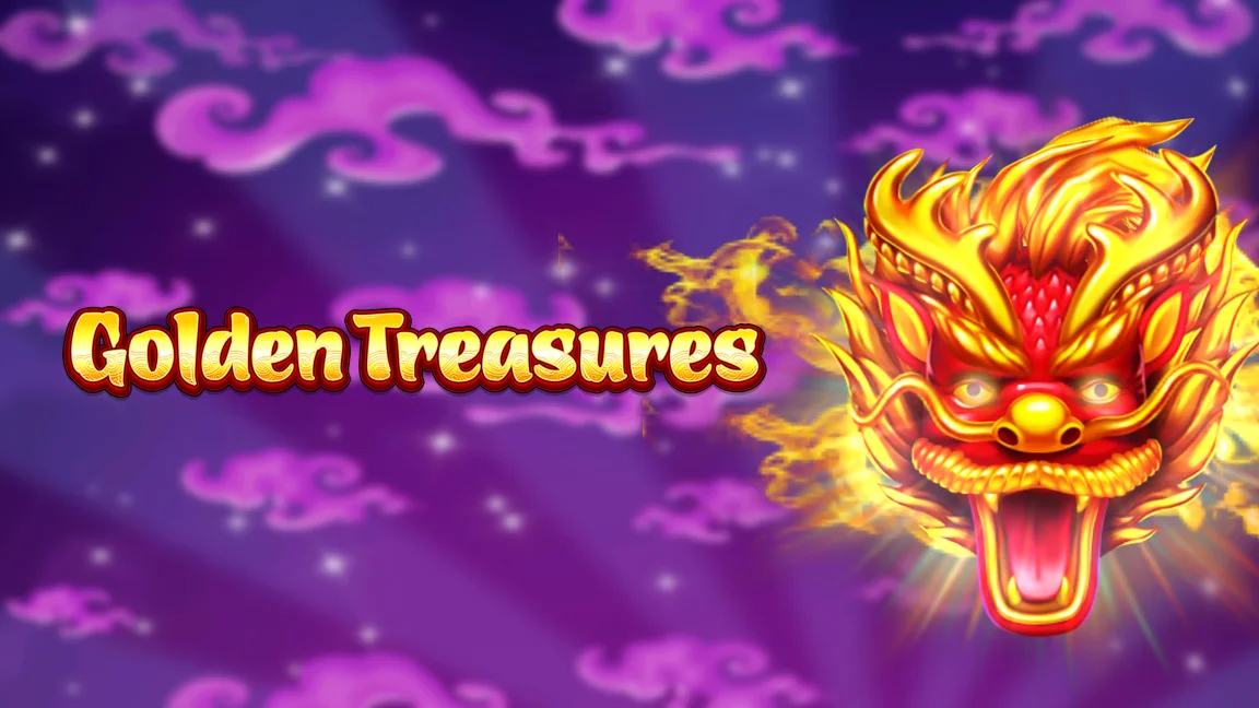 The promotional header for Golden Treasures, an online slot game on Betty.ca.