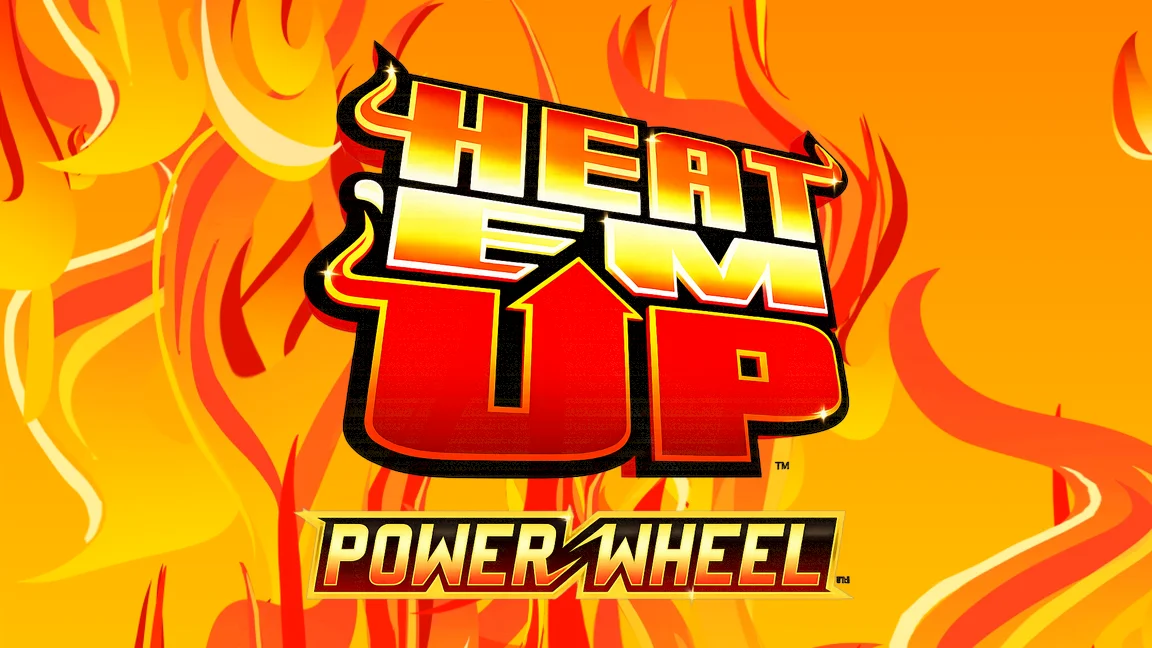 The promotional header for Heat em Up Power Wheel, an online slot game on Betty.ca.