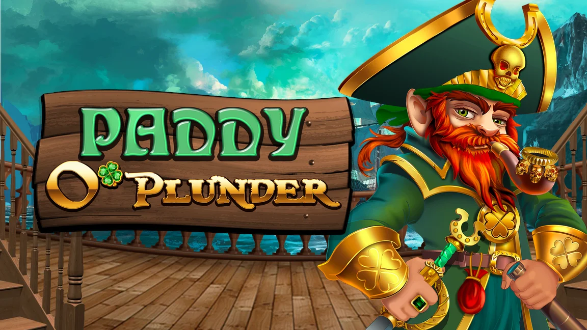 The promotional header for Paddy O'Plunder, an online slot game on Betty.ca.