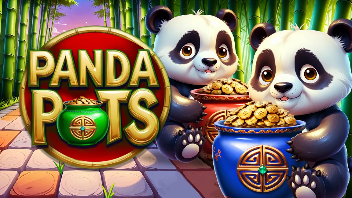 The promotional header for Panda Pots, an online slot game on Betty.ca.