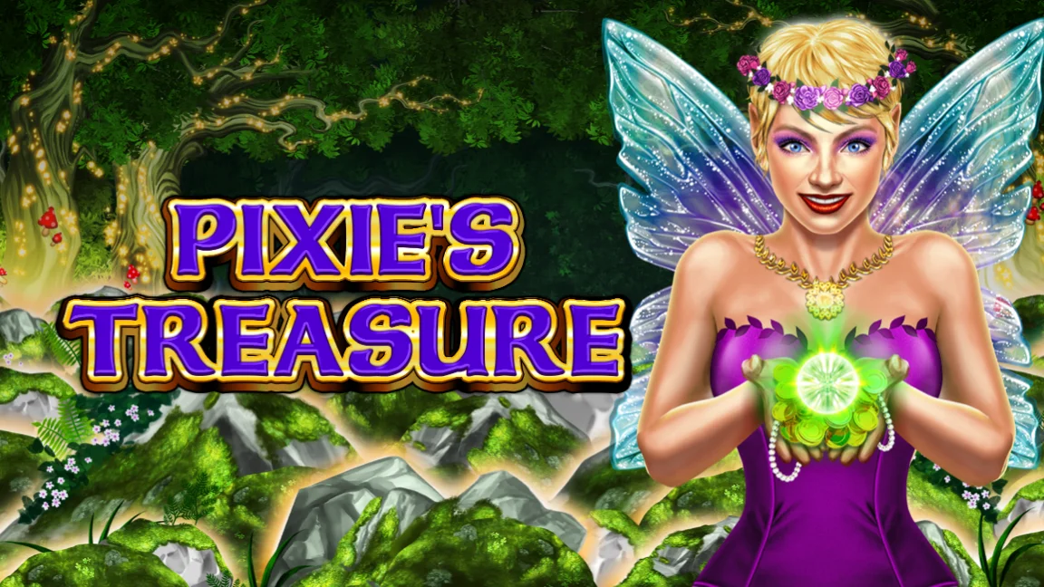 The promotional header for Pixie's Treasure, an online slot game on Betty.ca.
