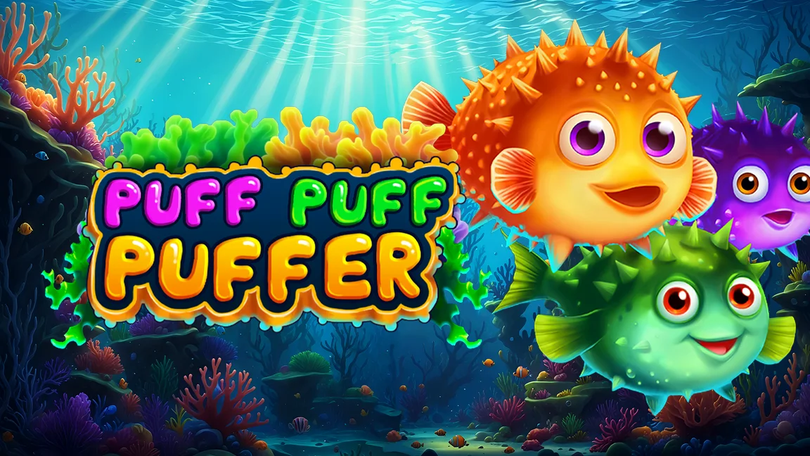 The promotional header for Puff Puff Puffer, an online slot game on Betty.ca.