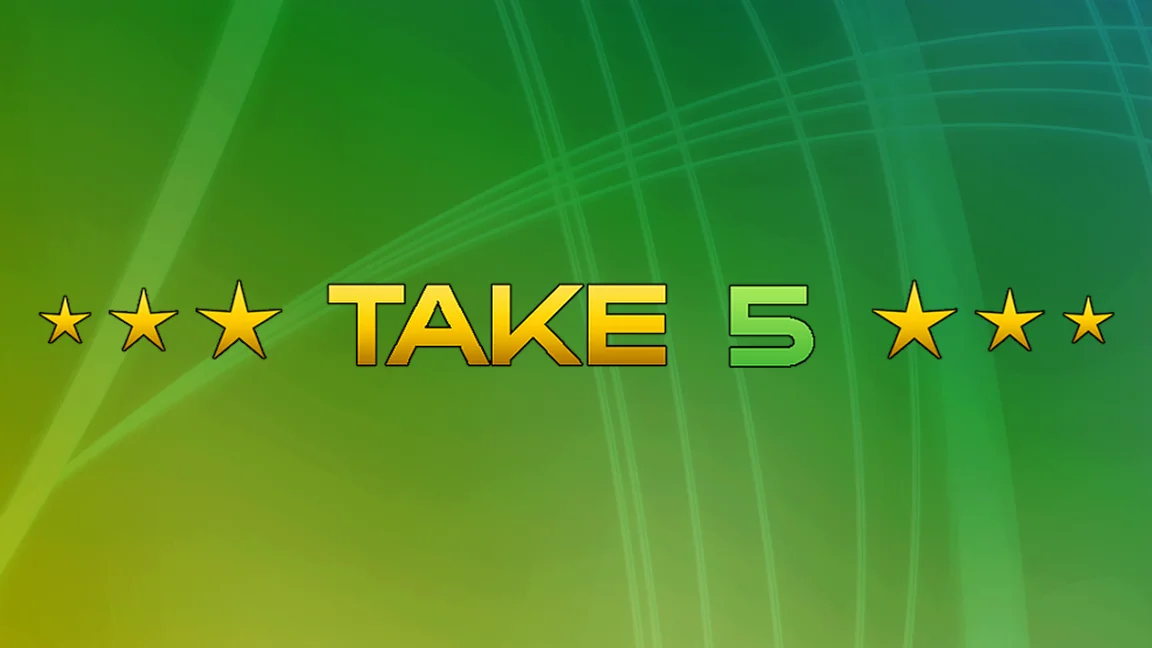 The promotional header for Take 5, an online slot game on Betty.ca.