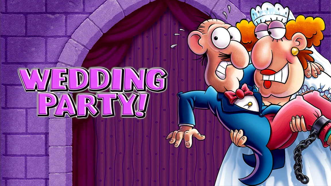 The promotional header for Wedding Party, an online slot game on Betty.ca.