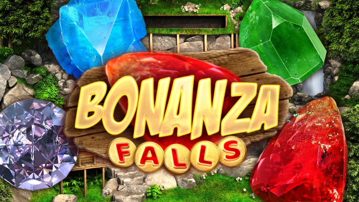 The promotional header for Bonanza Falls, an online slot game on Betty.ca.