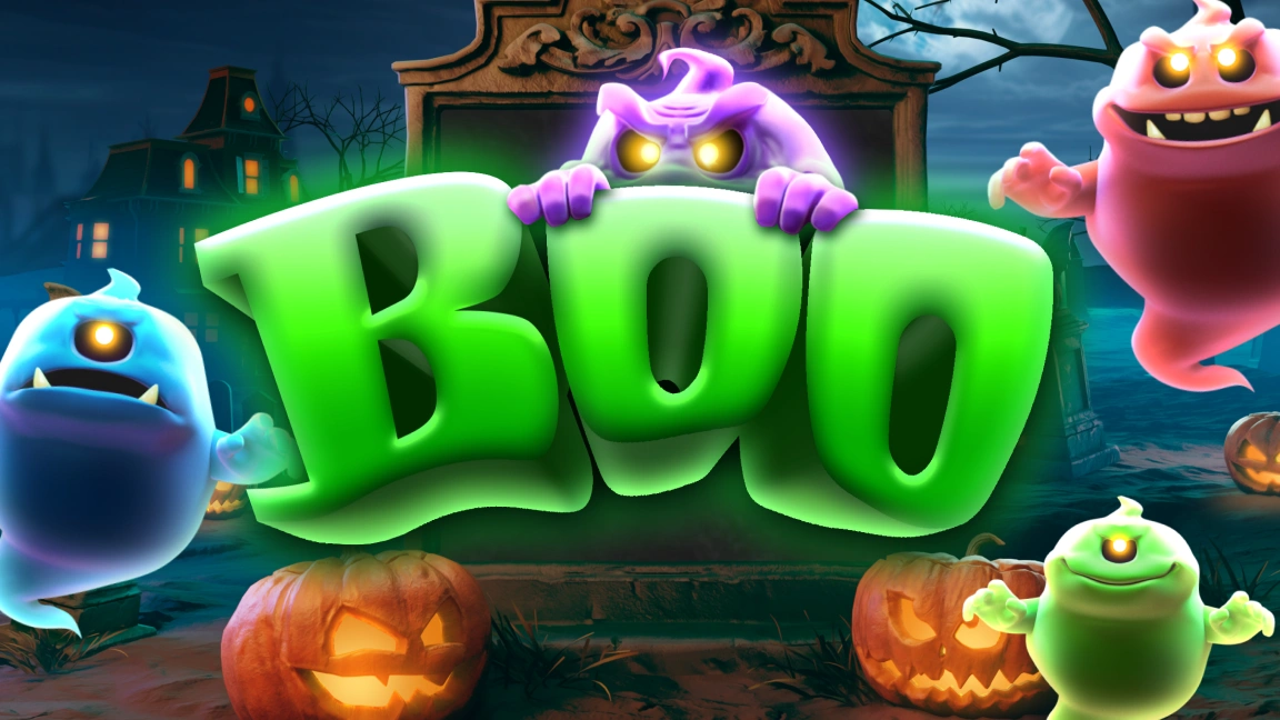 The promotional header for Boo, an online slot game on Betty.ca.
