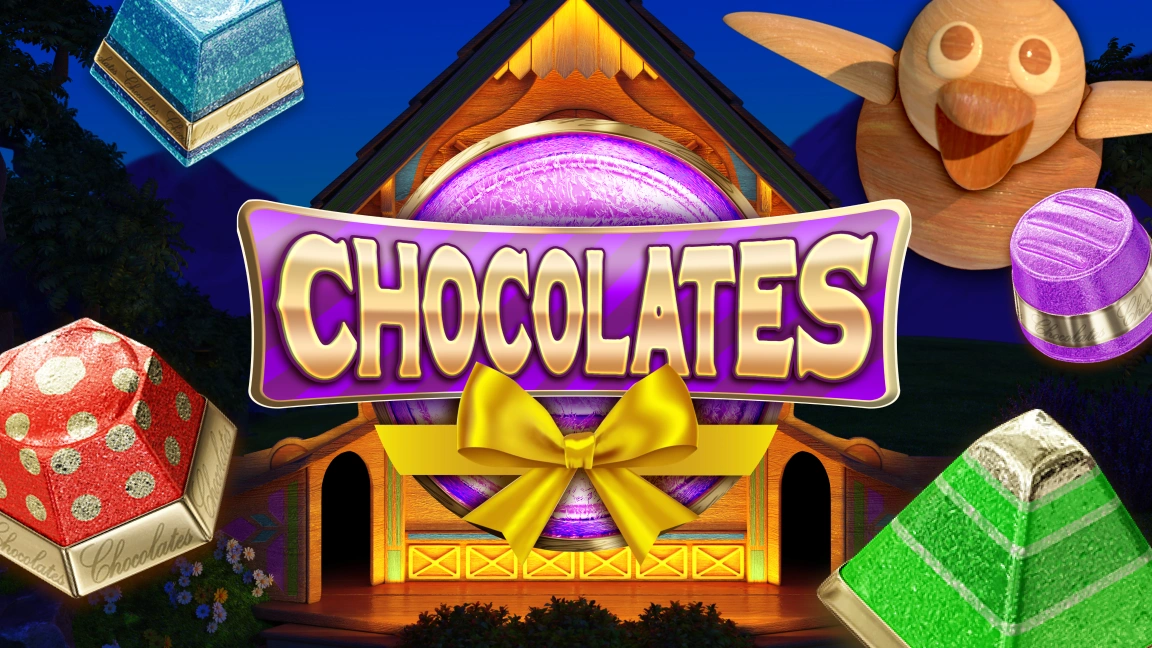 The promotional header for Chocolates, an online slot game on Betty.ca.