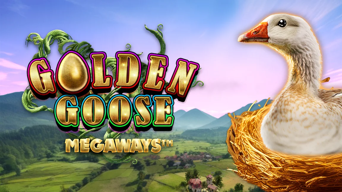 The promotional header for Golden Goose Megaways, an online slot game on Betty.ca.