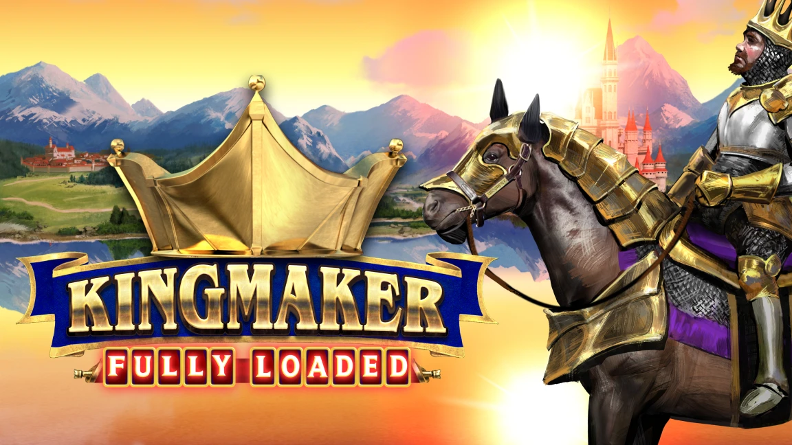 The promotional header for Kingmaker Fully Loaded, an online slot game on Betty.ca.