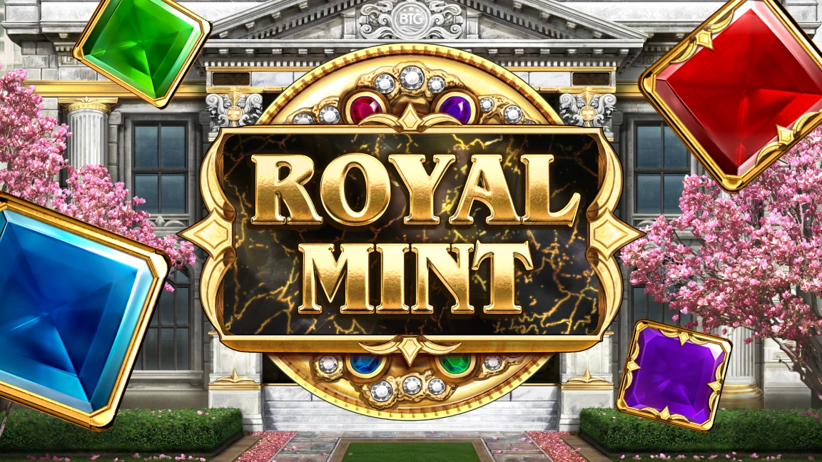 The promotional header for Royal Mint, an online slot game on Betty.ca.