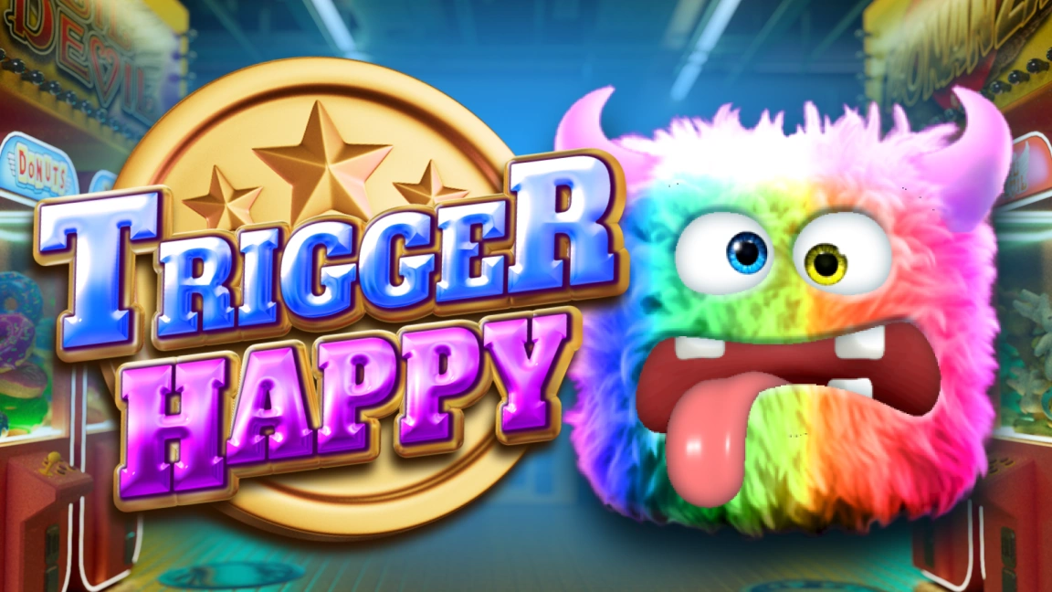 The promotional header for Trigger Happy, an online slot game on Betty.ca.