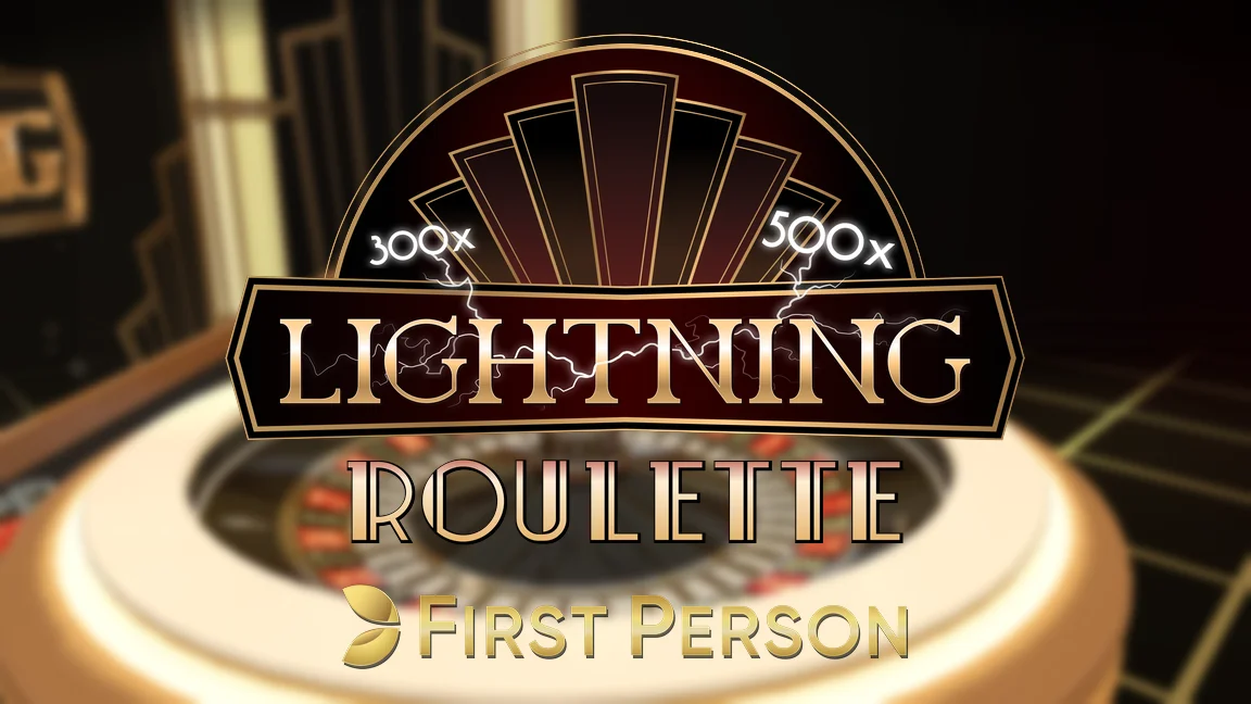 The promotional header for First Person Lightning Roulette, an online slot game on Betty.ca.