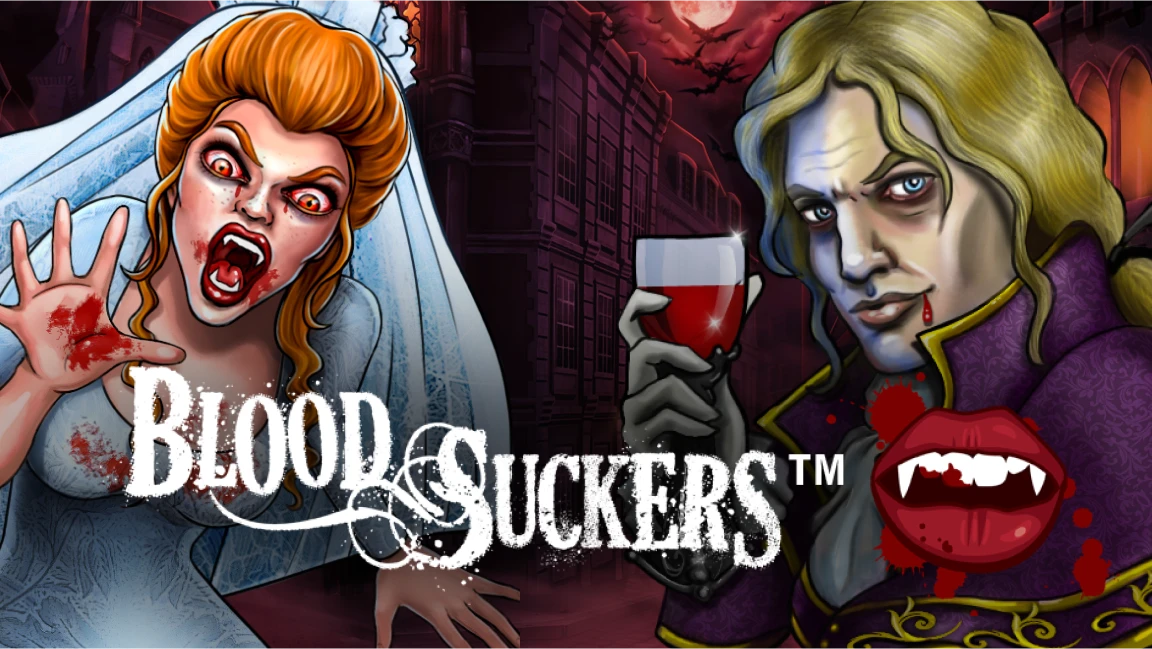 The promotional header for Blood Suckers™, an online slot game on Betty.ca.