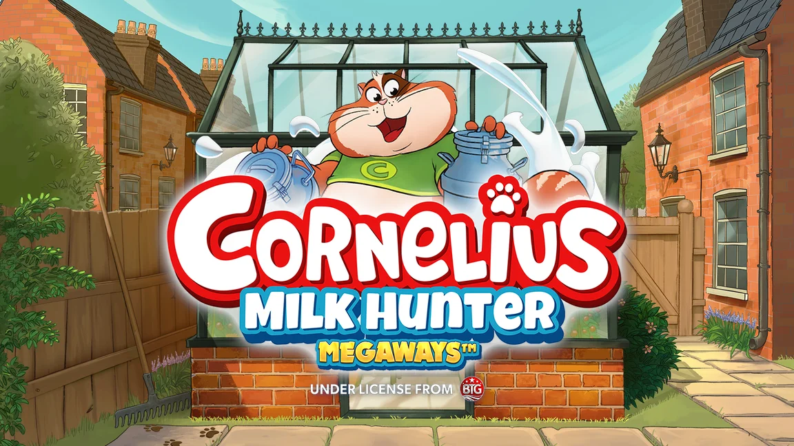 The promotional header for Cornelius Milk Hunter Megaways, an online slot game on Betty.ca.