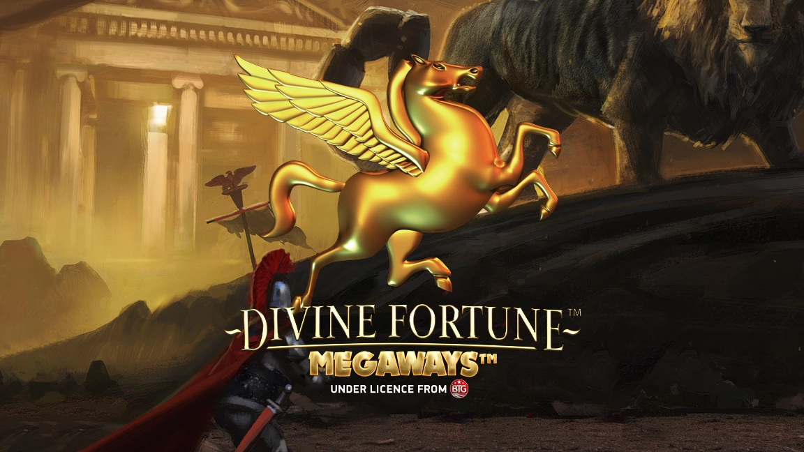 The promotional header for Divine Fortune™ Megaways™, an online slot game on Betty.ca.
