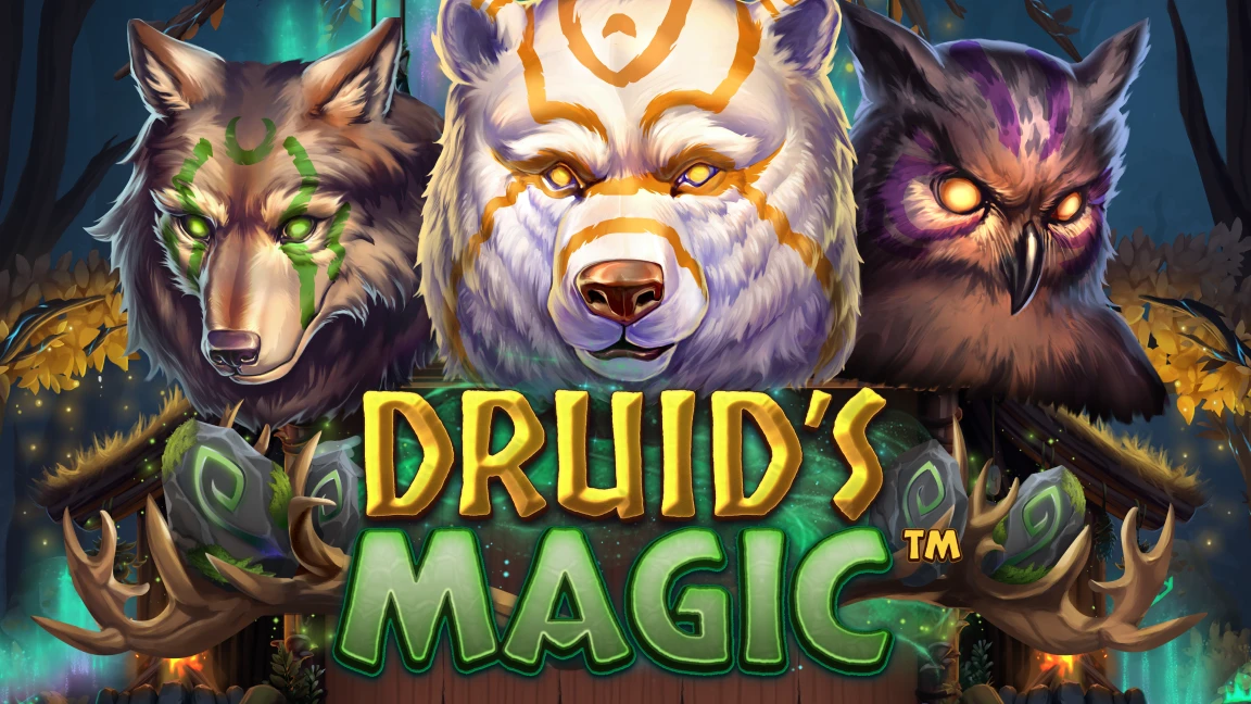 The promotional header for Druid’s Magic™, an online slot game on Betty.ca.