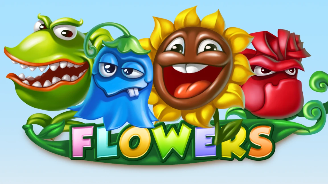 The promotional header for Flowers™, an online slot game on Betty.ca.