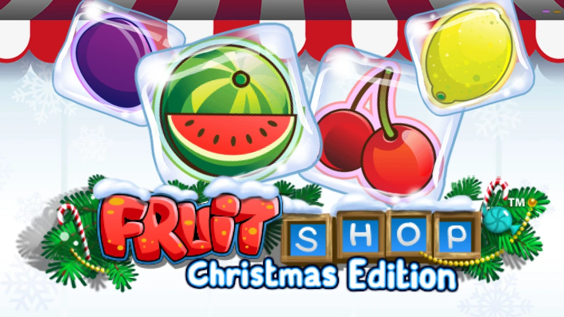 The promotional header for Fruit Shop Christmas Edition™, an online slot game on Betty.ca.