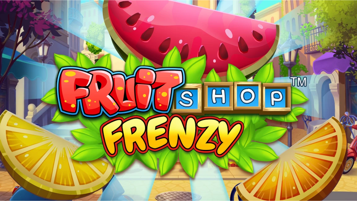 The promotional header for Fruit Shop Frenzy™, an online slot game on Betty.ca.