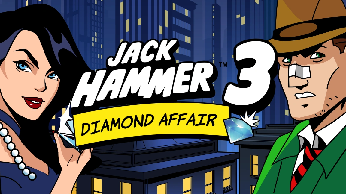 The promotional header for Jack Hammer 3: Diamond Affair, an online slot game on Betty.ca.