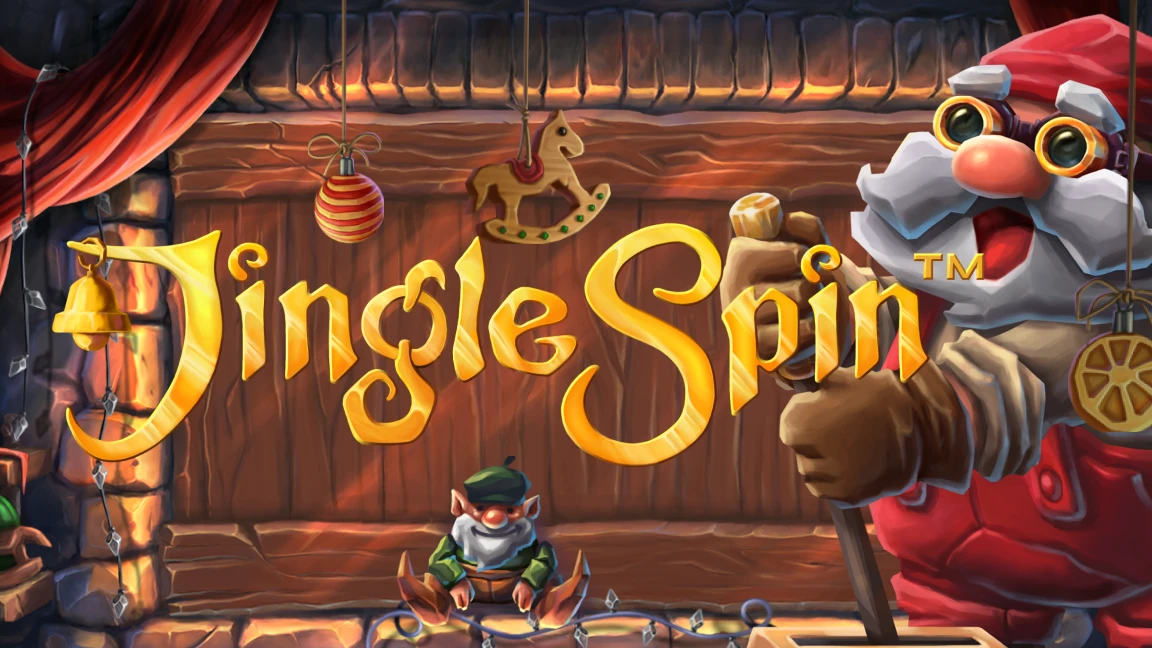 The promotional header for Jingle Spin™, an online slot game on Betty.ca.