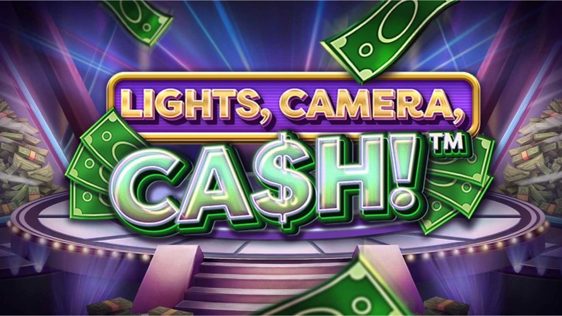 The promotional header for Lights Camera Cash, an online slot game on Betty.ca.