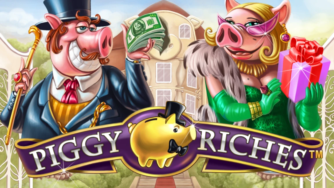 The promotional header for Piggy Riches™, an online slot game on Betty.ca.
