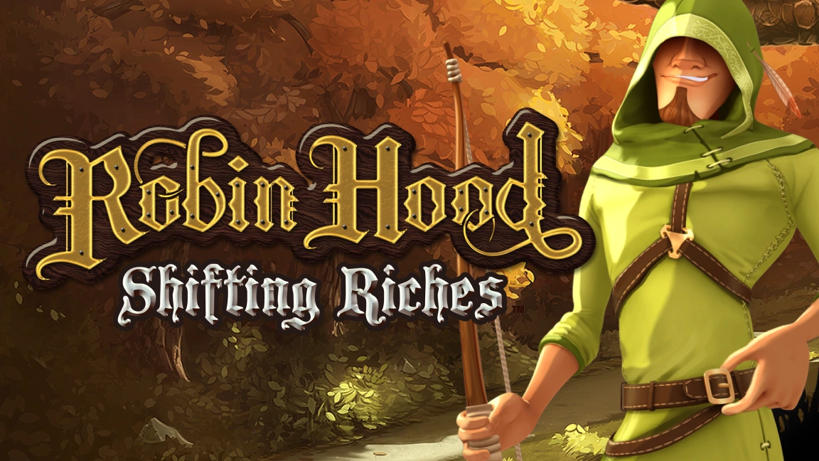 The promotional header for Robin Hood: Shifting Riches, an online slot game on Betty.ca.