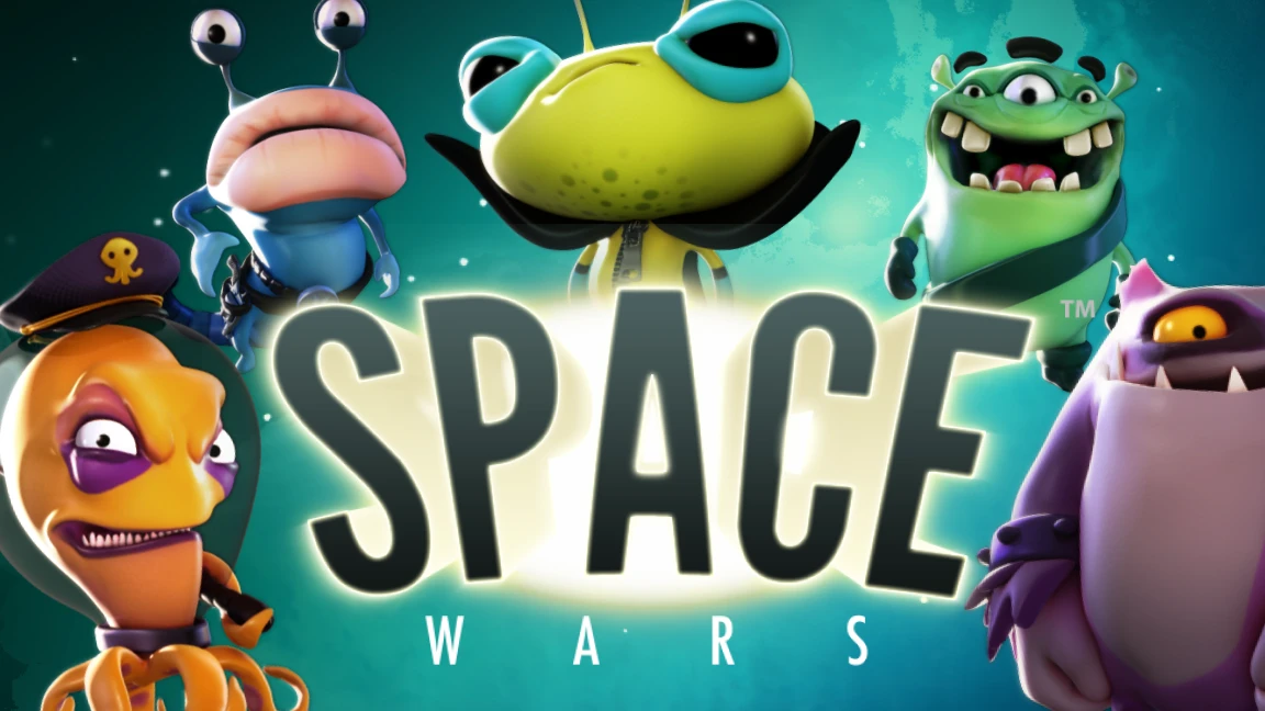 The promotional header for Space Wars™, an online slot game on Betty.ca.