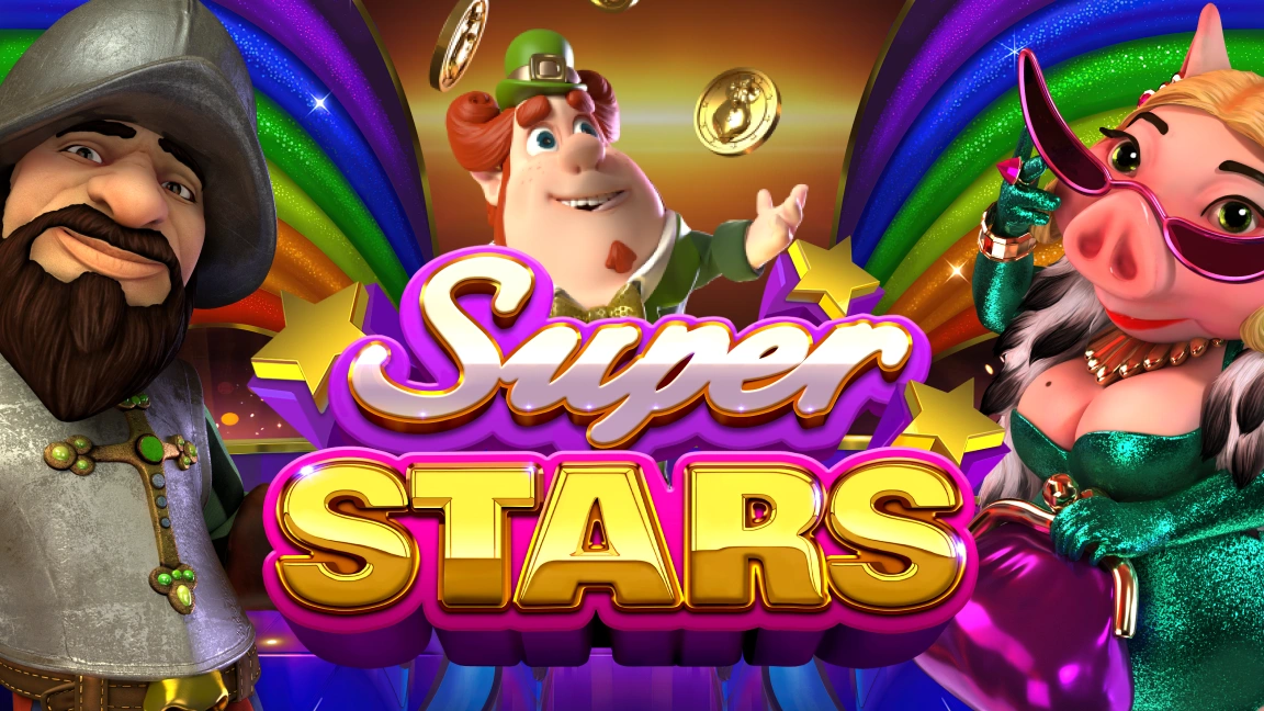 The promotional header for Superstars™, an online slot game on Betty.ca.