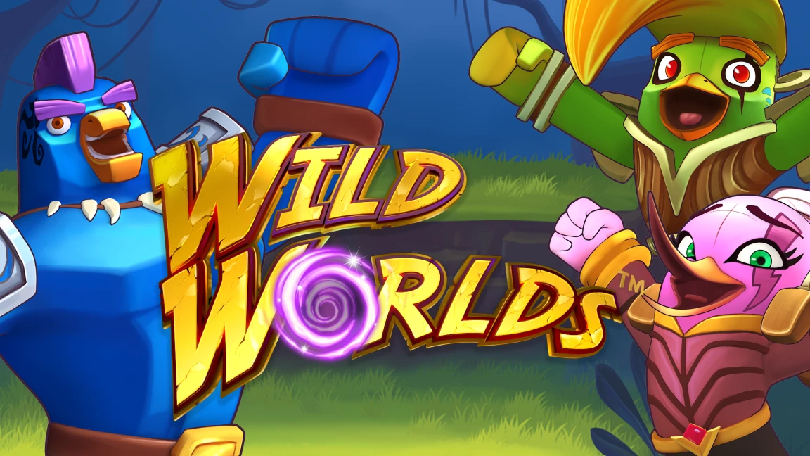 The promotional header for Wild Worlds™, an online slot game on Betty.ca.