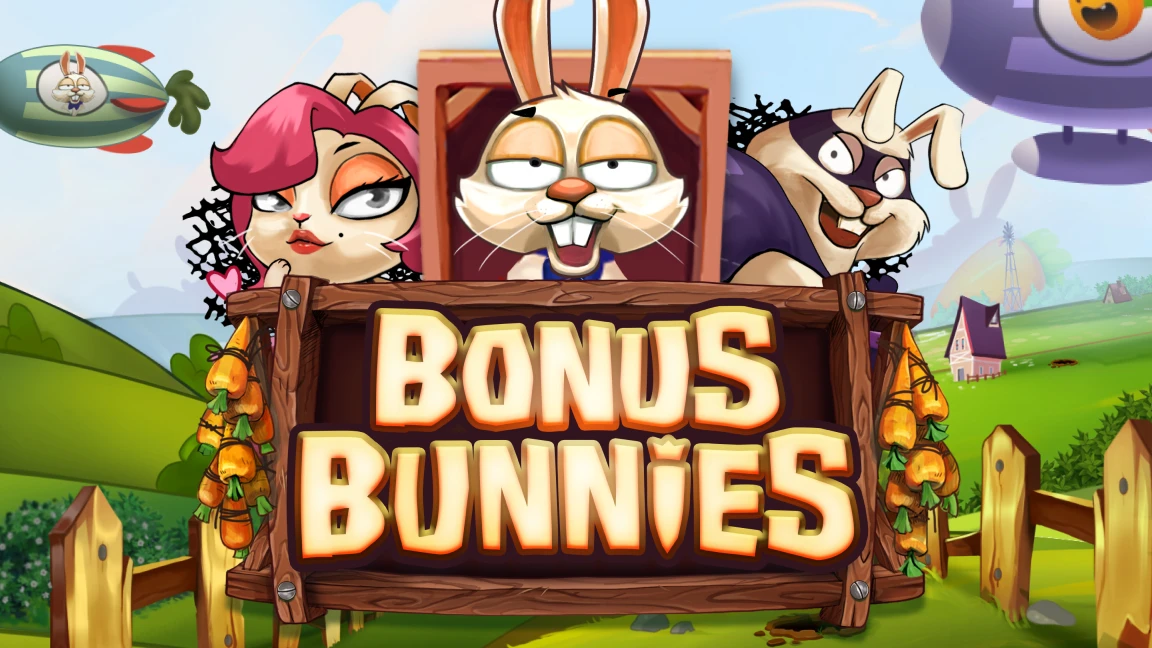 The promotional header for Bonus Bunnies, an online slot game on Betty.ca.