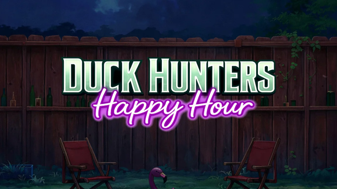 The promotional header for Duck Hunters Happy Hour, an online slot game on Betty.ca.