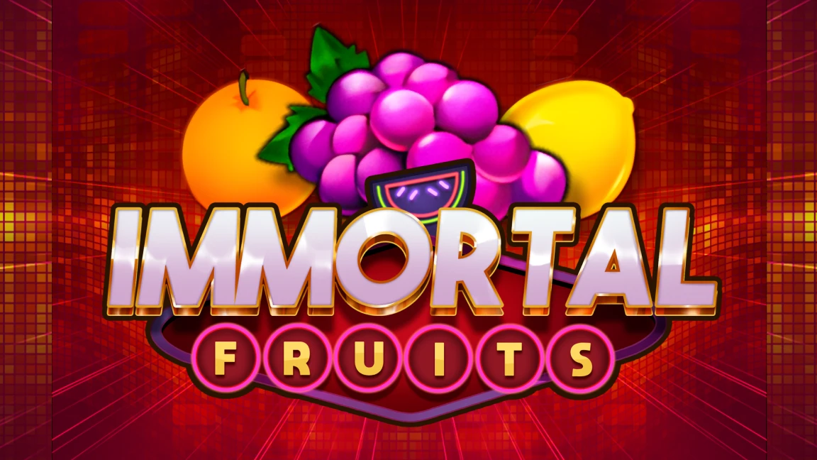 The promotional header for Immortal Fruits, an online slot game on Betty.ca.